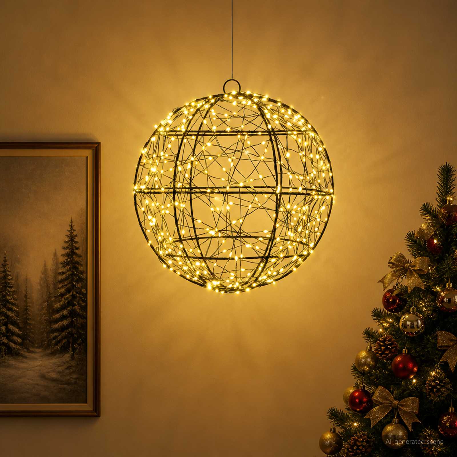 vidaXL Χριστουγεννιάτικη Φινάλε Φωτιστικό 300 LED Θερμό λευκό