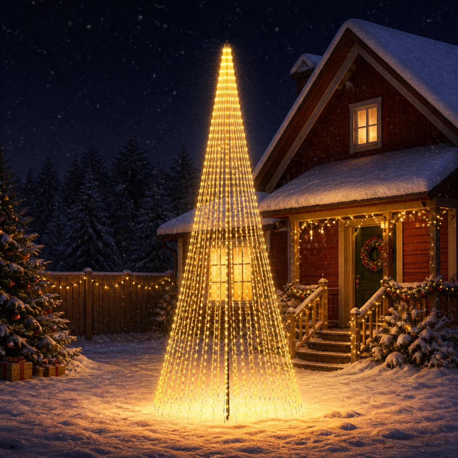 vidaXL LED Χριστουγεννιάτικο Δέντρο 485 εκ. 1632 LED Θερμό λευκό